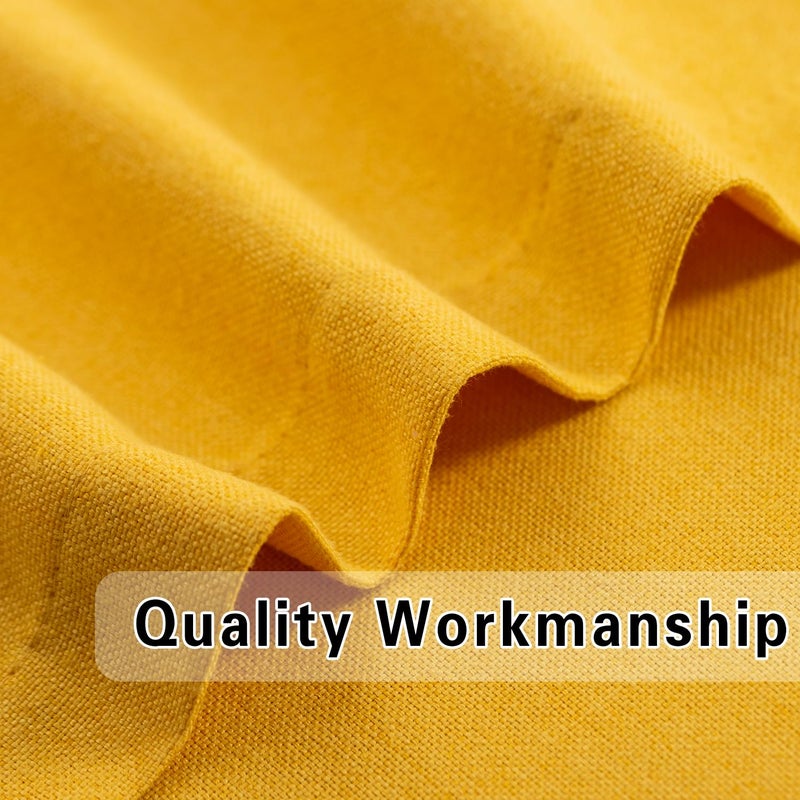 UPOPO Yellow Valance Curtains Toppers Living Room Linen Textured 18 inch Length Kitchen Short Small Mini Little Bedroom Window Curtain Valance 1 Piece Rod Pocket 54"x18" - Image 4